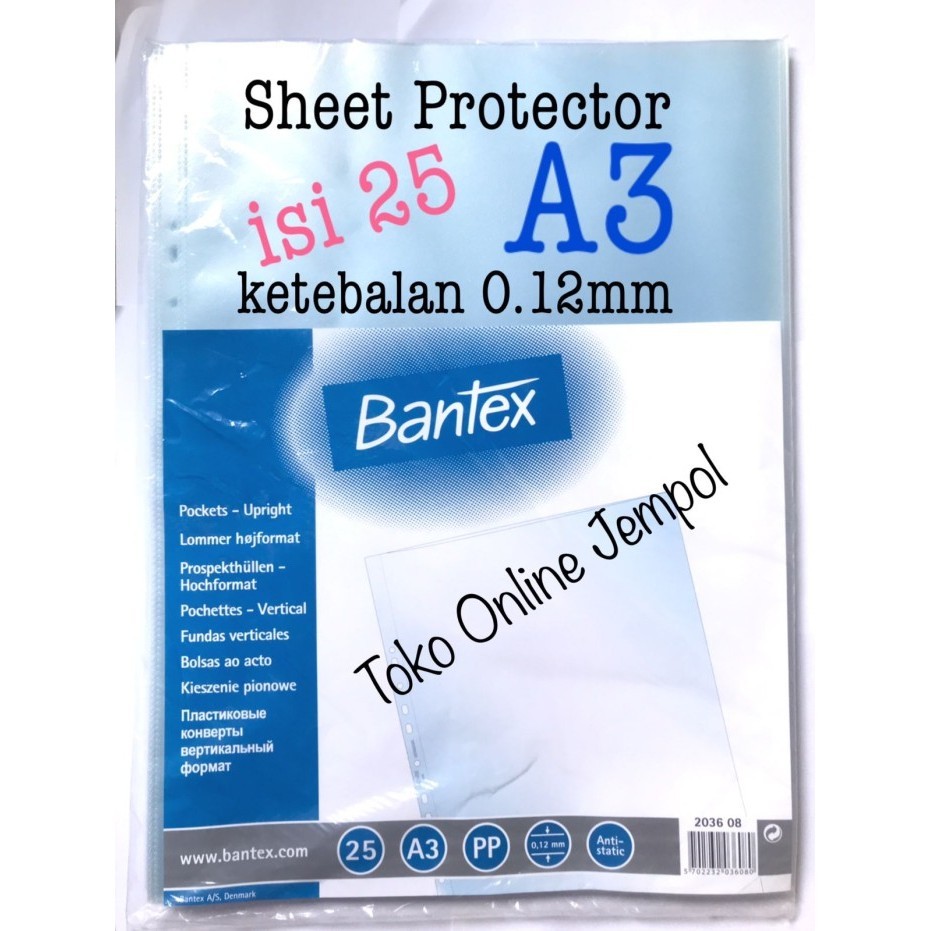 

Sheet Protector A3 Isi 25 Bantex Plastik Pelindung File Dok Atk1253Bx