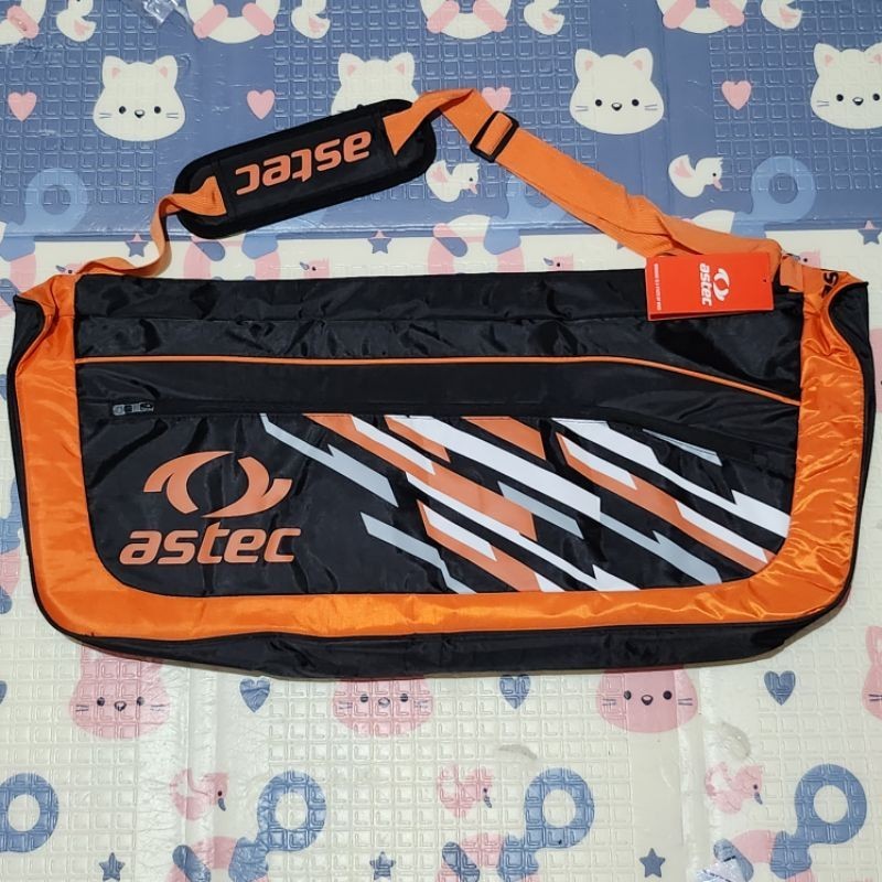 Astec Hero 3 Racket Bag BLACK ORANGE / tas raket badminton oren hitam