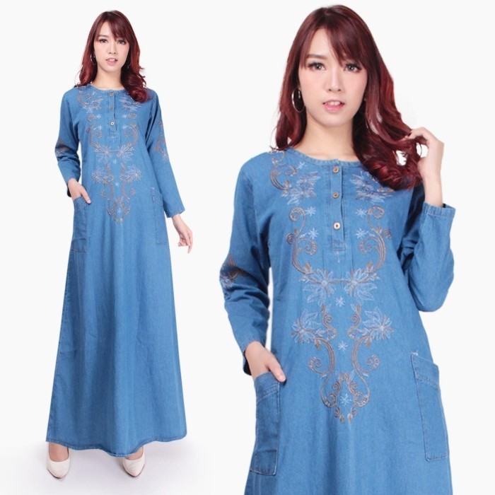 Sernita Maxi Dress Jeans Gamis Wanita HotR33A