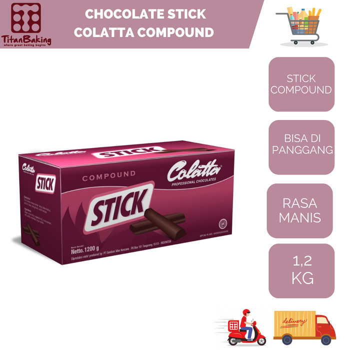 

Chocolate Sti Colatta 1.2Kg/Coklat Stik 1.2Kg Compound Dark