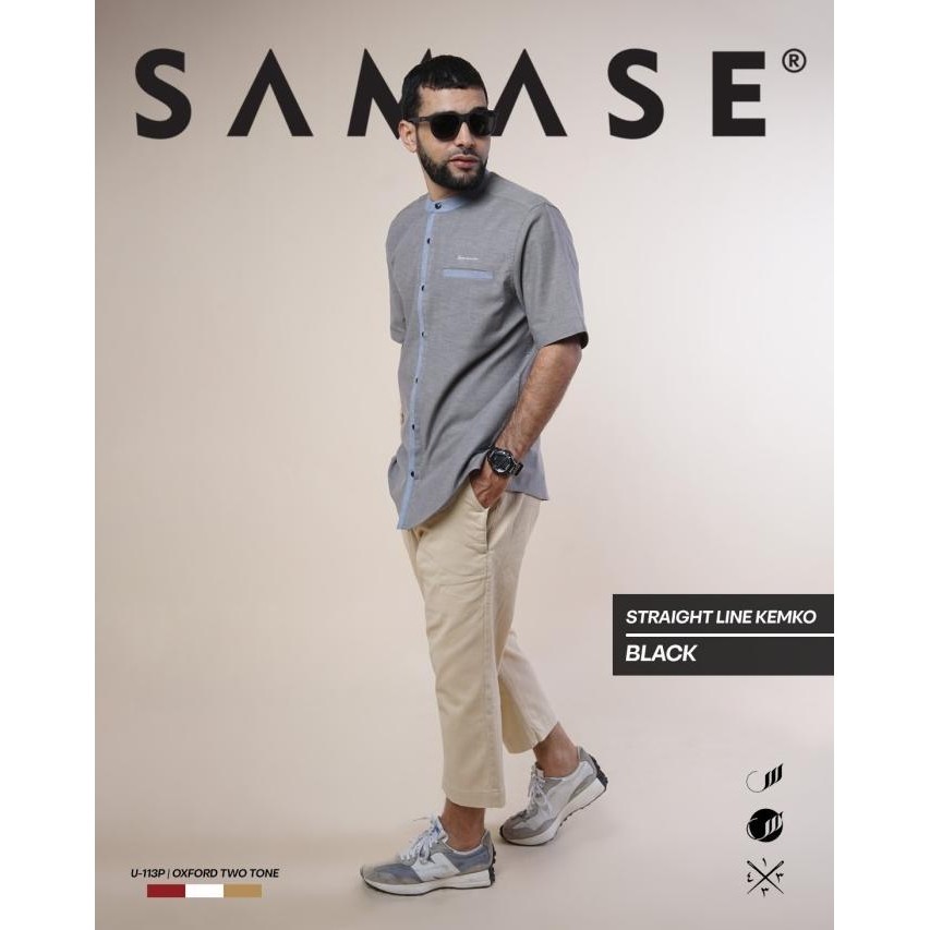 Promo  Samase Kemko Kemeja Koko Straight Line Ls U113P Lebaran 2024