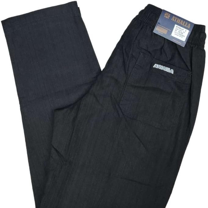 Promo  Celana Sirwal Pria Dewasa Standart By Athalla // Hitam - Linen  Lebaran 2024