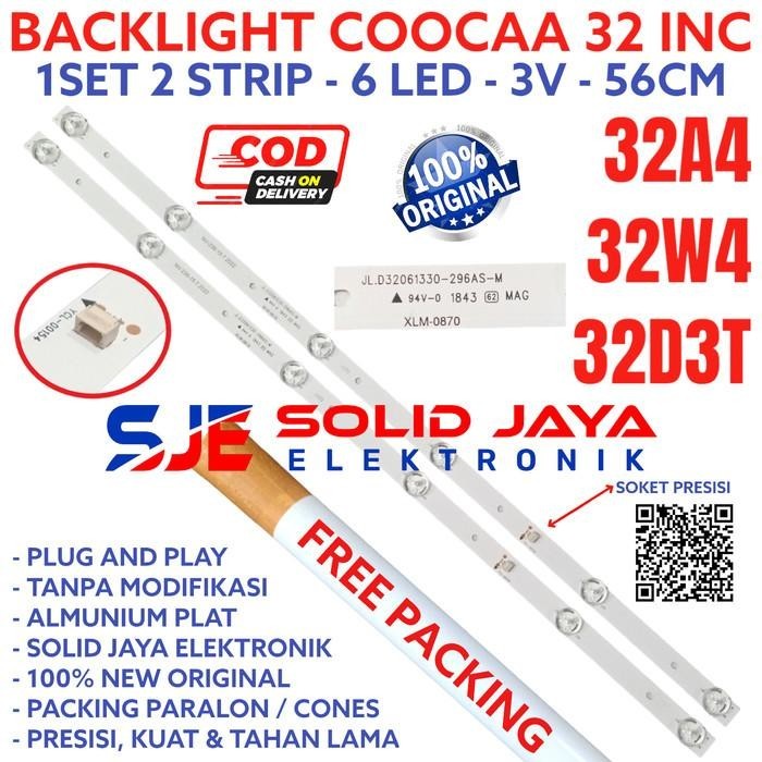 BACKLIGHT TV COOCAA 32 INC 32A4 32W4 LAMPU BL LED 6K 3V 6 KANCING INCH