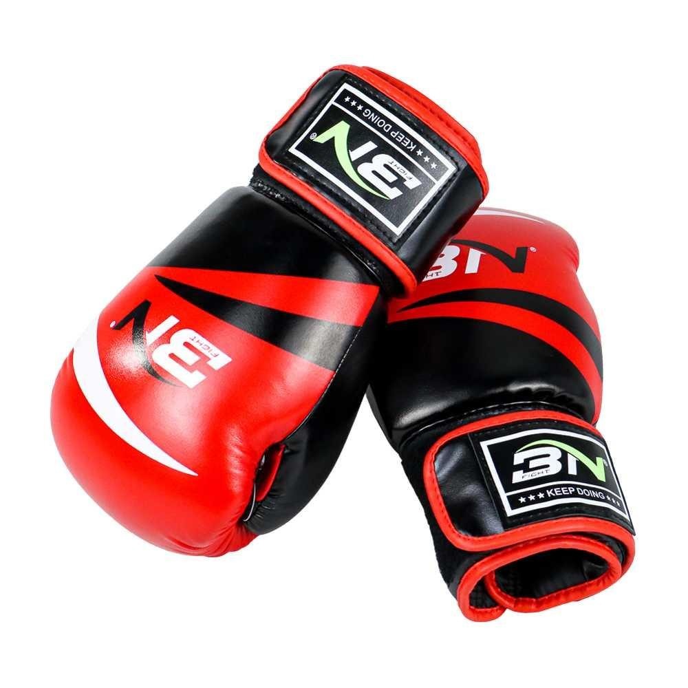 BN Fight Sarung Tangan Tinju Boxing Muay Thai Leather Glove Breathable BN02 Samsak Anak Dan Tinju Al