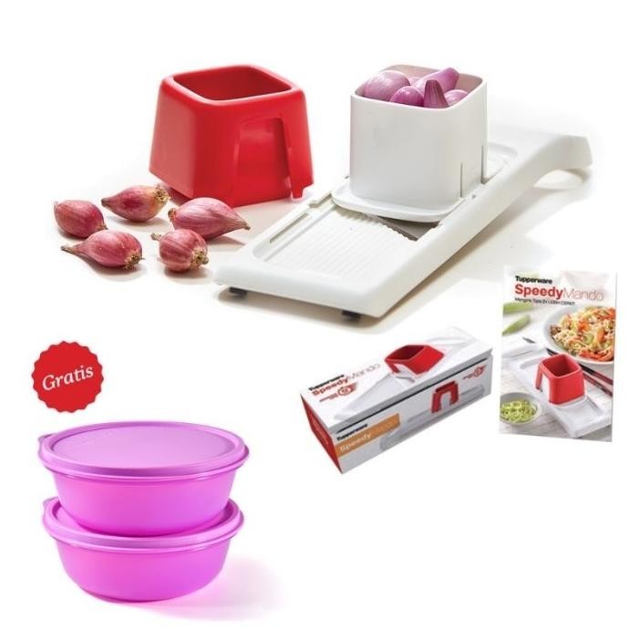 Tupperware Speedy Mando Free Bowl 2Pcs Alat Pengiris Bawang Dll