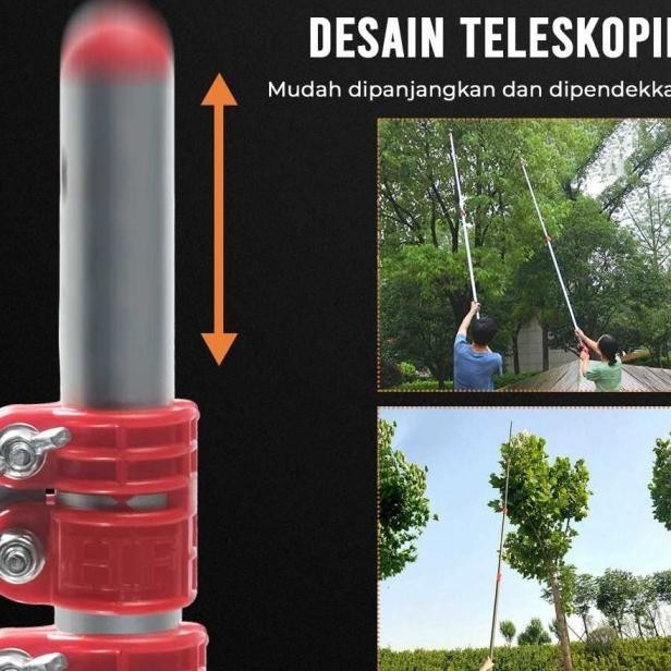 Terbaru Galah Tongkat Pemotong Gergaji Pruning Aluminium Teleskopik