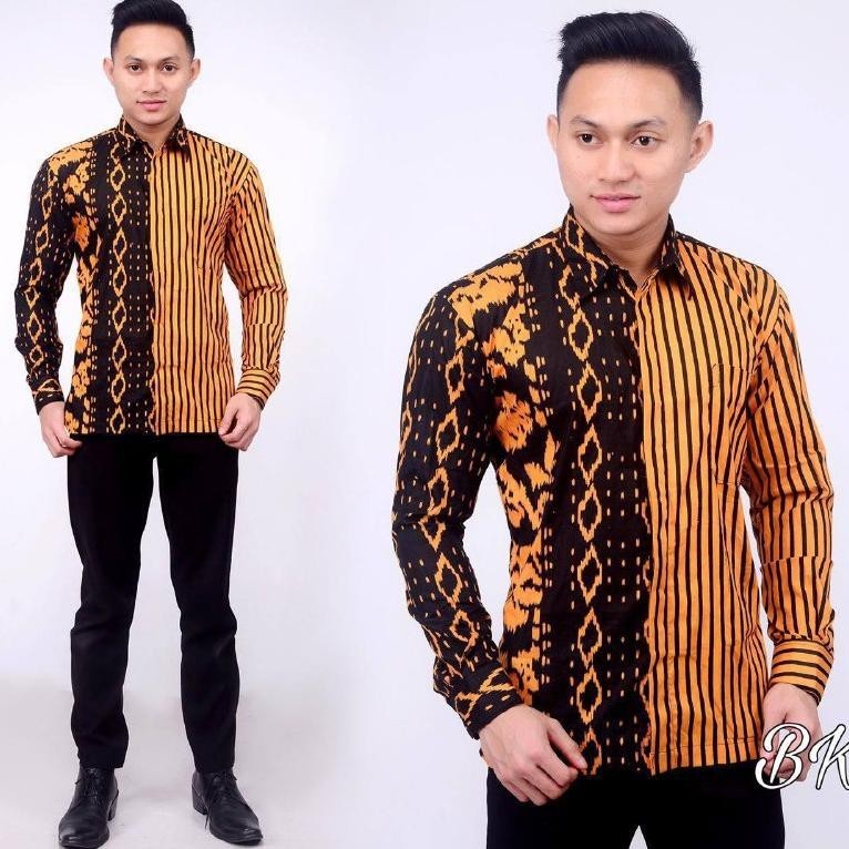 Big Ramadhan Sale Kemeja Lurik / Baju Lurik / Kemeja Lurik Kombinasi / Kemeja Salur Pria Lengan Panj