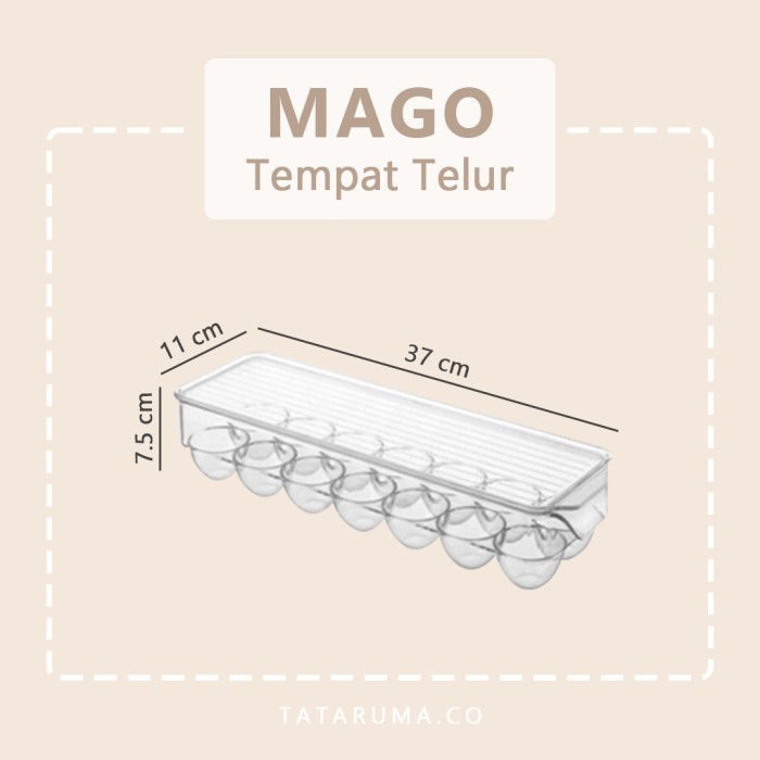 Mago - Tempat Penyimpanan Telur Akrilik Kontainer Box Kulkas