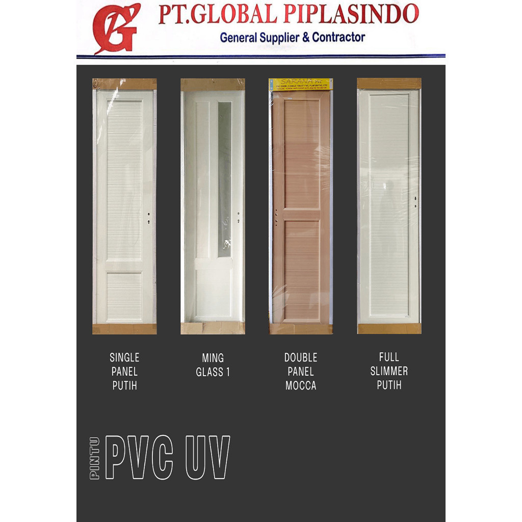 Pintu PVC UV  non Miglass UKURAN KUSEN 80 X 210