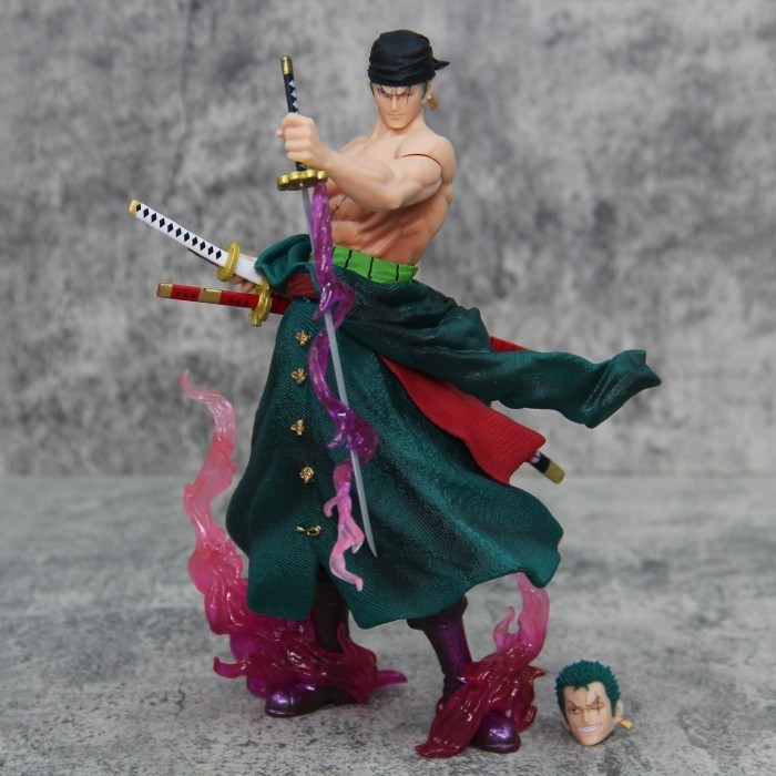 Action Figure One Piece Roronoa Zoro Sword Pose Statue Resin Koleksi Hot R0224B