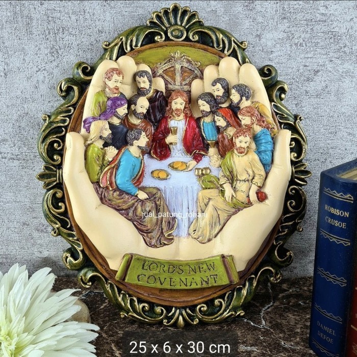 Hiasan Dinding Perjamuan Terakhir oval 30 cm