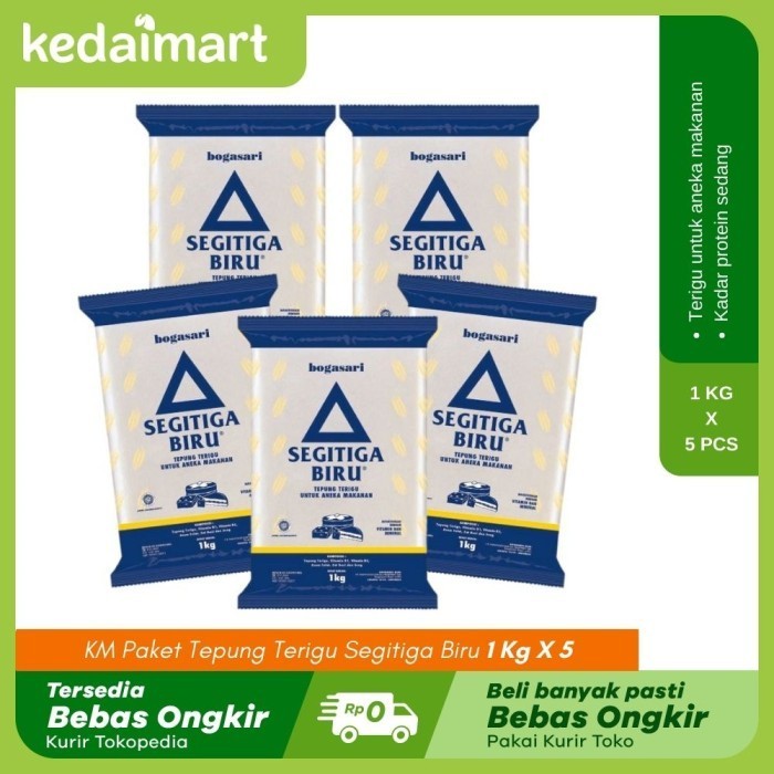 

Km Paket Tepung Terigu Segitiga U 1 Kg X 5