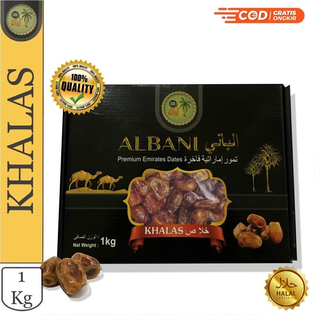 

MJS KURMA DATE CROWN KHALAS ALBANI PREMIUM 1 KG / KURMA ORIGINAL / KURMA TERLARIS / OLEH OLEH HAJI