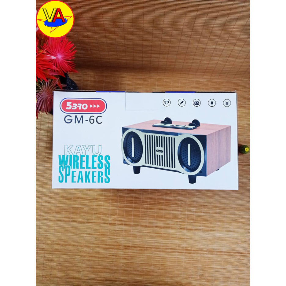 Speaker Bluetooth Portable Gm-6C Speaker Kayu Wireless Speaker Hot R0324B