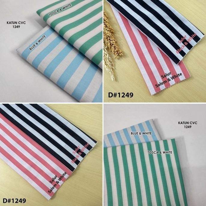 

Ready Kain Katun/Kain Katun Cvc Motif Salur D - 1249 (Per 0,5 Meter) Berkualitas