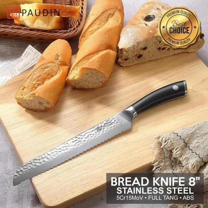Pisau Roti Paudin Hp2 Premium Kitchen Bread Knife 8" Stainless Steel