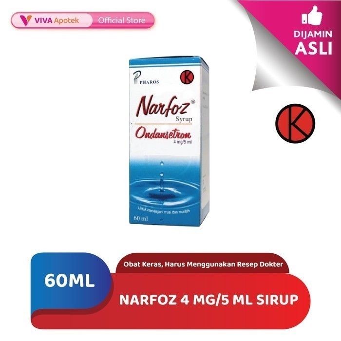 Narfoz 4 mg/5 ml Sirup / Ondansetron / Mual / Muntah (60 ml)