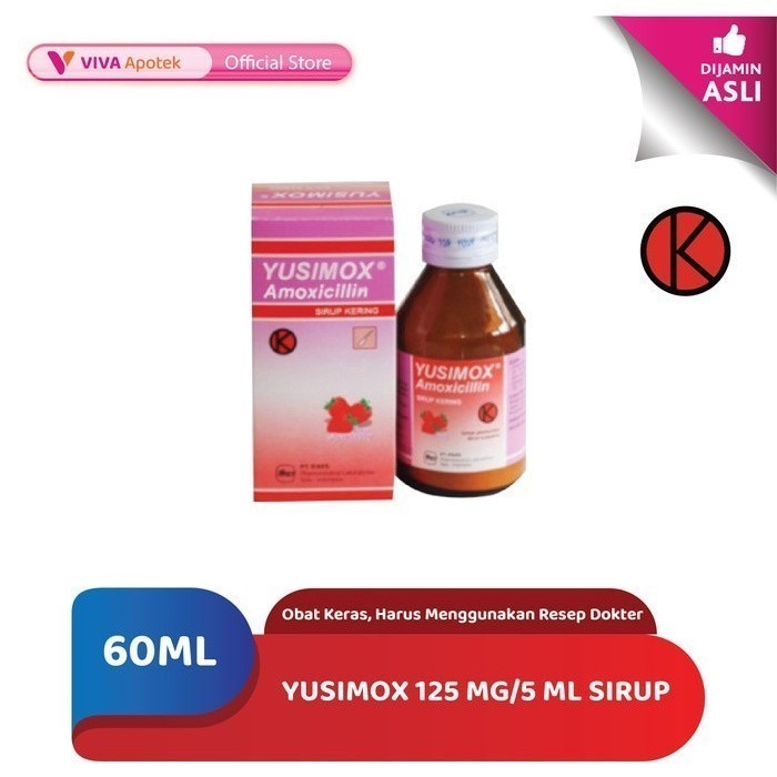 Yusimox 125 mg/5 ml Sirup / Amoxicillin / Antibiotik (60 ml)