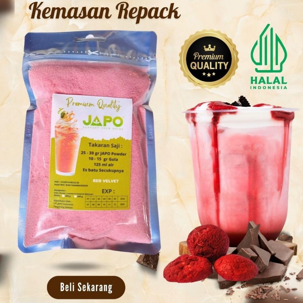 

Big Ramadhan Sale Repack 250 Gr Japo Premium Powder Drink | Serbuk Minuman Instan 1/4 Kg | Es Teh Aneka Rasa Kekinian | Minuman Coklat Bubuk Minuman Premium Aneka Rasa | Boba Brown Sugar | Minuman Kekinian | Semarang | Jawa Tengah | Halal Murah