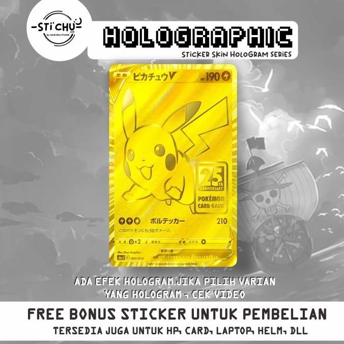 

Sticker Kartu Hologram Atm Skin Card pikachu V 25th anniversary flazz Casasofia
