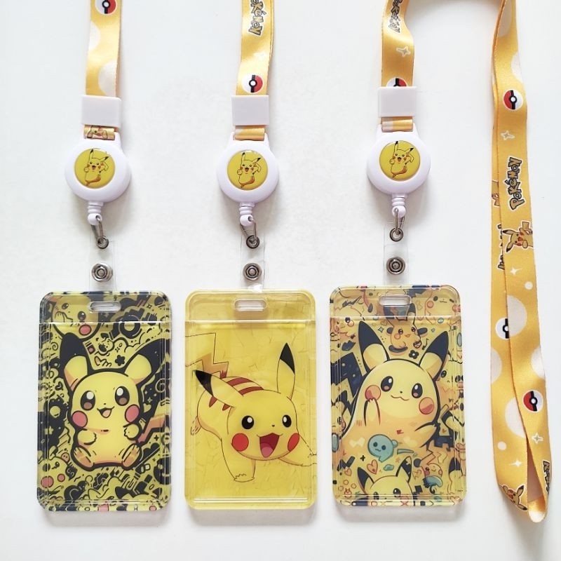 

Id Card Holder Name Tag Lanyard Badge Reel / Kalung Wadah Kartu Identitas E-Money Pikachu Pokemon