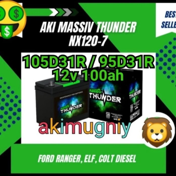 aki 95d31r mf 105d31r nx120-7 12v 100ah gs yuasa incoe aki kering