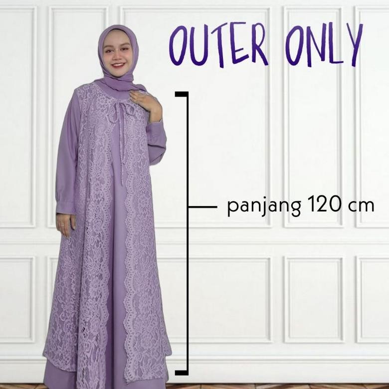 Terlaris Outer Brokat Cardigan Brokat Outer Kondangan Long Vest Outer Jumbo Luaran Gamis Muslimah Co