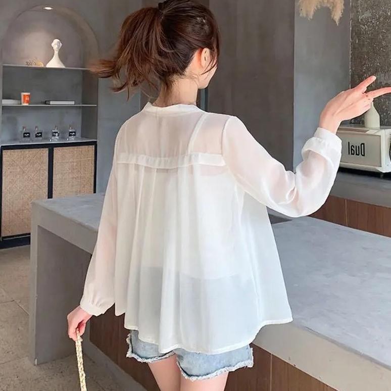 Termurah Outer Transparan Korea Style / Cardigan Kasual Wanita /Outer Ceruti Lengan Panjang Diskom