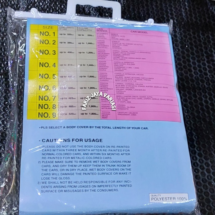 promo BODY COVER AVANZA TAHUN 2012 2013 2014 2015 SARUNG MOBIL AVANZA