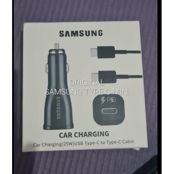 ORIGINAL SAMSUNG CAR CHARGER TYPE C SUPER FAST CHARGING ADAPTOR MOBIL