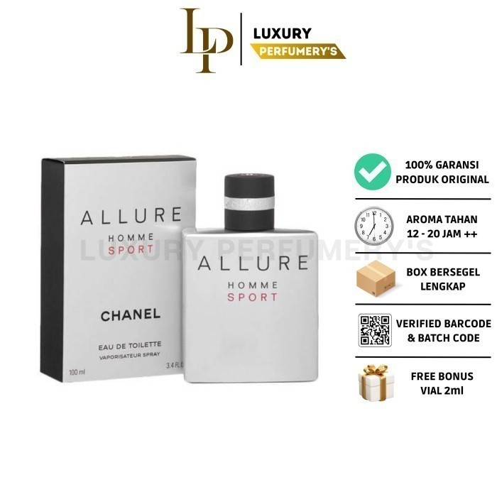 Allure Sport Edt 100Ml Original Berse Lengkap