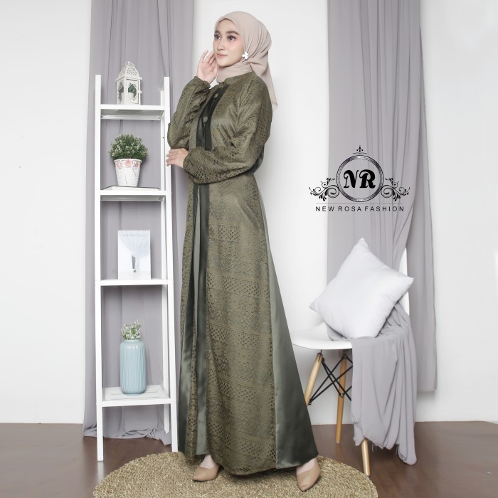 Gamis Brukat Malika / Gamis Brukat Muslim / Gamis Brukat Jumbo M-XXXL