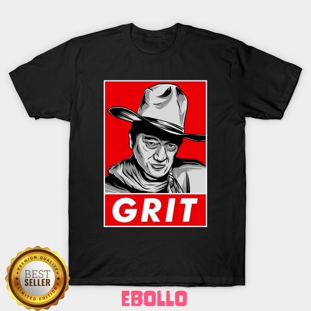 Baju Kaos Tshirt Grit Celebrity Cowboy John Wayne 6 Distro Cotton Combed Premium Kaos Pria Wanita An