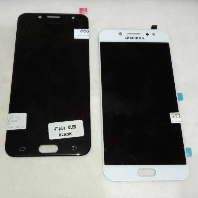 ```````] LCD SAMSUNG C7100 / J7 PLUS OLED BLACK / WHITE + TS FULLSET