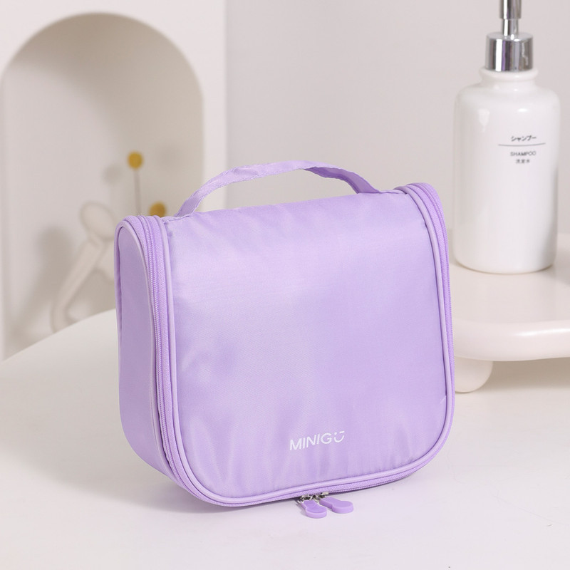 OFC Miniso Minigo Purple Series Toiletry Bag with Hook Tas Travel Bag Miniso