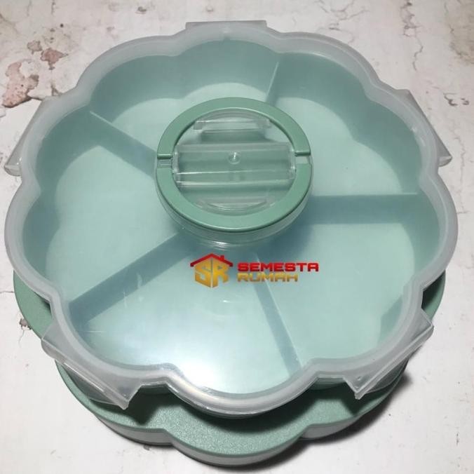 Toples Bunga Mekar 2 Susun / Toples Bunga Putar / Toples Kue Unik