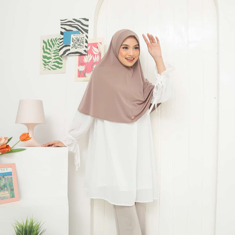 NEW PREMIUM DAILY HIJAB BERGO JERSEY PREMIUM BY KEAN SIGNATURE [BROWN]