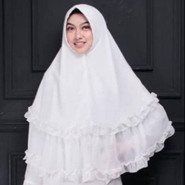 NEW PREMIUM DAILY HIJAB JILBAB SYARI PUTIH / KHIMAR SYARI BAHAN CERUTY