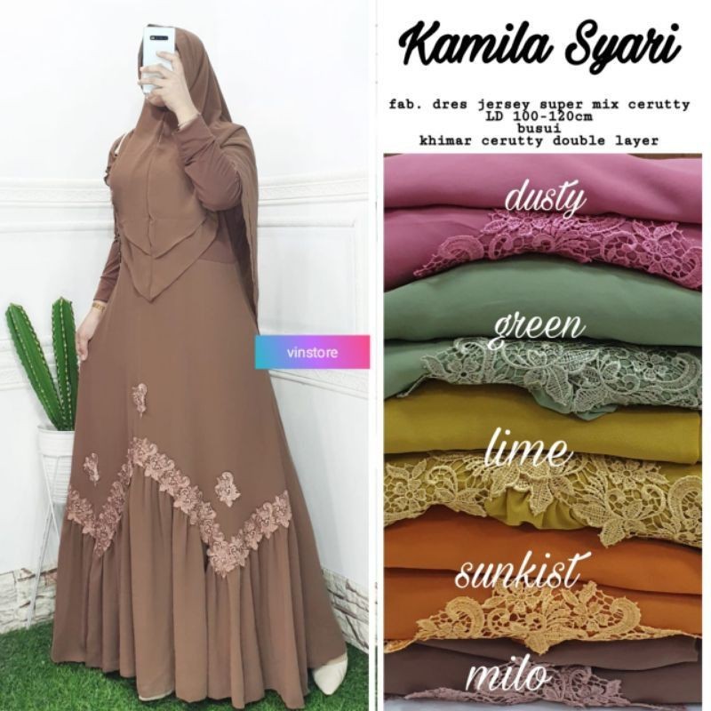 NEW PREMIUM DAILY HIJAB KAMILA SYARI #GAMIS SYARI SET KHIMAR