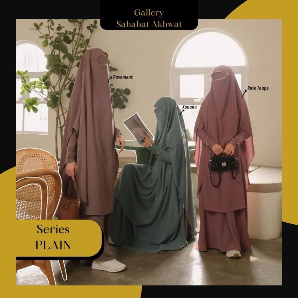NEW PREMIUM DAILY HIJAB PLAIN French Khimar FK by ALFI HURAIYAH klambieakhwat khimar free cadar tali
