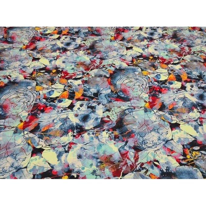 

Kain Print Bunga Sutra / Mosscrepe - Saffron Green Permeter Terbaik