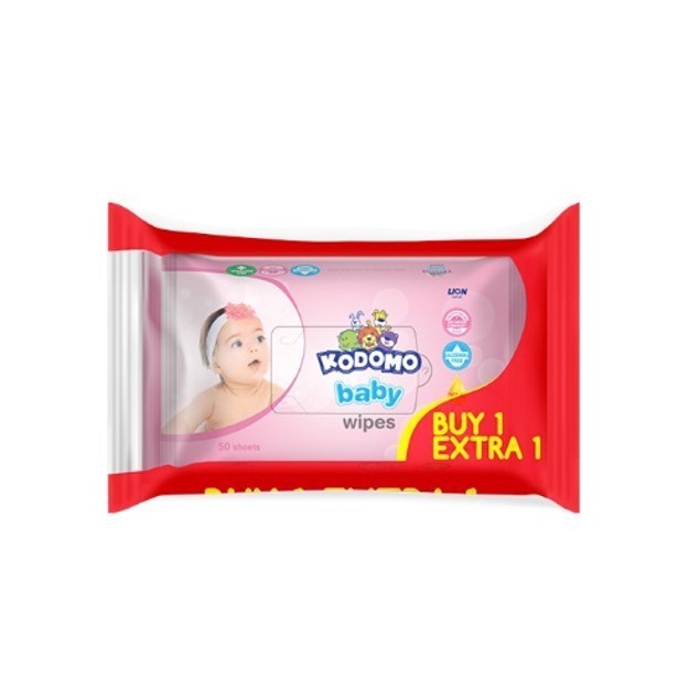 Kodomo Tisu Basah Antibakterial Rice Milk Pink Bag Isi 50 Buy 1 Extra 1 - Gambar 2
