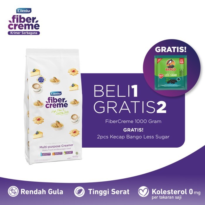 

Ready FiberCreme 1000gr Free 2 Kecap bango less sugar 18 ml