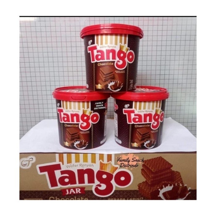 

TERUJI wafer tango coklat kemasan jar 1 karton isi 6 kaleng/jar