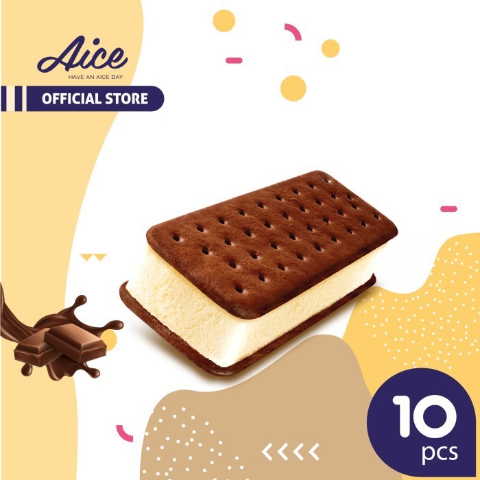 

TERPERCAYA Aice Sandwich Biscuit 90 ml isi 10 pcs es krim