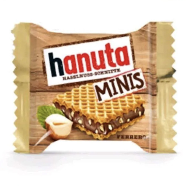 

HEMAT FERRERO HANUTA MINIS 200 GR BISCUIT CHOCOLATE HAZELNUT WAFER