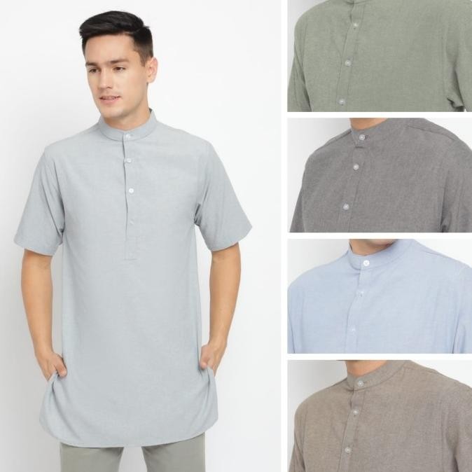 Baju Koko Kurta Pria Ankara - Toraformen Lengan Pendek Premium Katun