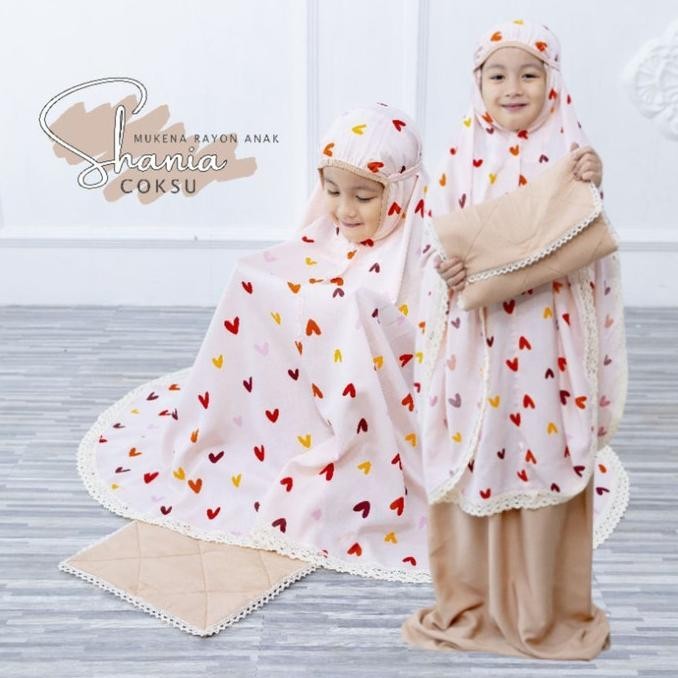 Mukena Anak Katun premium Motif Karakter Bunga