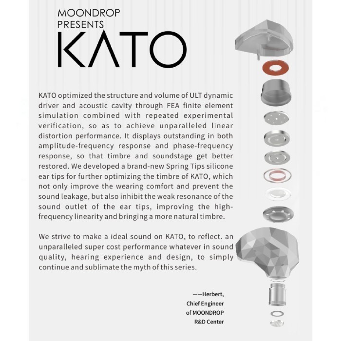 Moondrop Kato Composite Diaphragm Advanced Dynamic In-Ear Monitor Iem