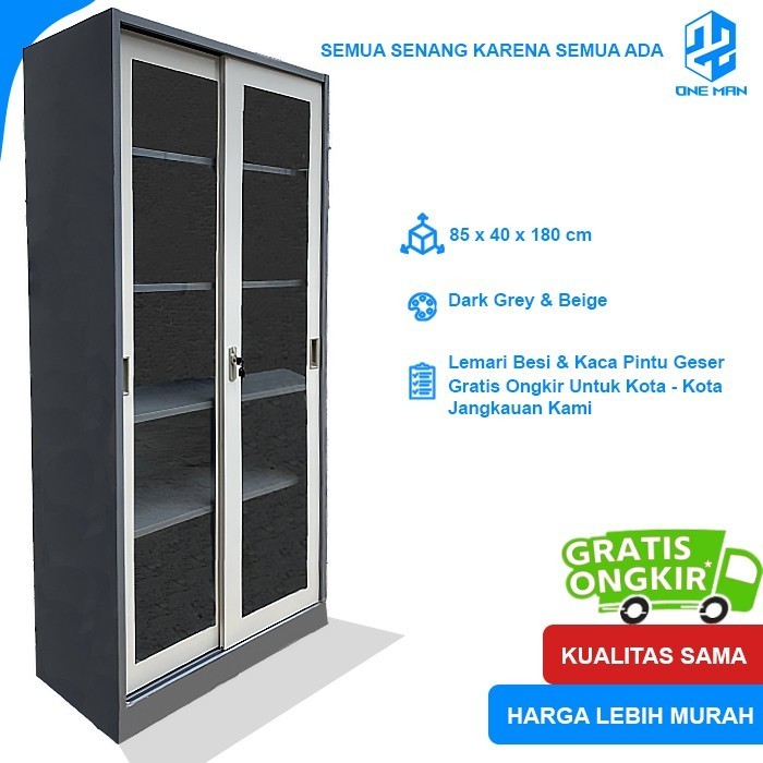 

(LUARKOTA) LEMARI BESI KANTOR LEMARI BESI ARSIP LEMARI SLIDING KACA
